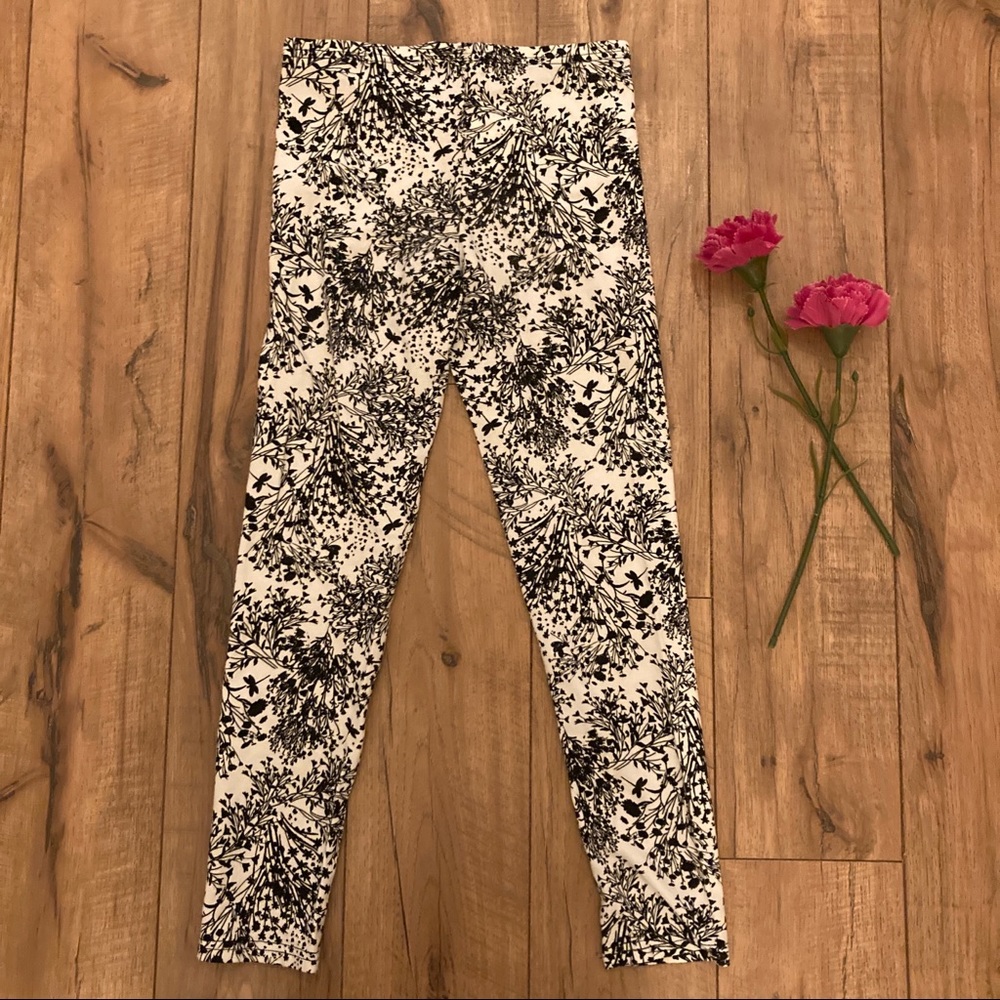 🪴3/$15 black and white nature silhouette leggings